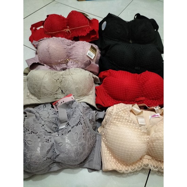 PUSH UP BRA RENDA/BRUKAT BERKAWAT, BUSA TEBAL KAIT 3 ATAU 4