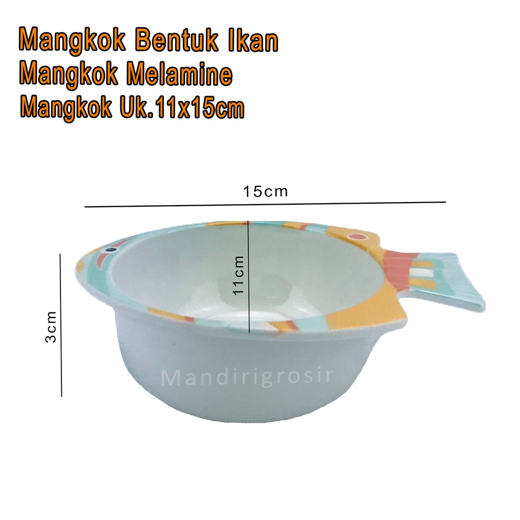 Mangkok Serbaguna *Mangkok * Mangkok Bentuk Ikan * Melamine 11x15cm