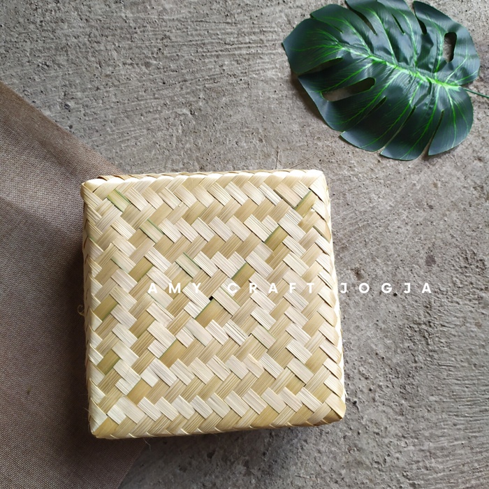 Sepasang Besek Anyaman Bambu Natural 20 x 20 Cm/ Besek Anyaman Bambu/ Sepasang Bukan Satu Biji/ Bese