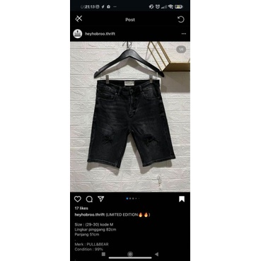 ripped jeans pendek pull and bear