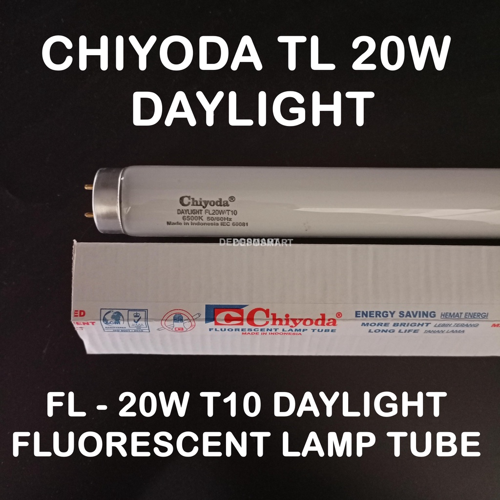 LAMPU TL CHIYODA 20W PUTIH FLUORESCENT LAMP CHIYODA TL 20W DAYLIGHT 6500K PUTIH