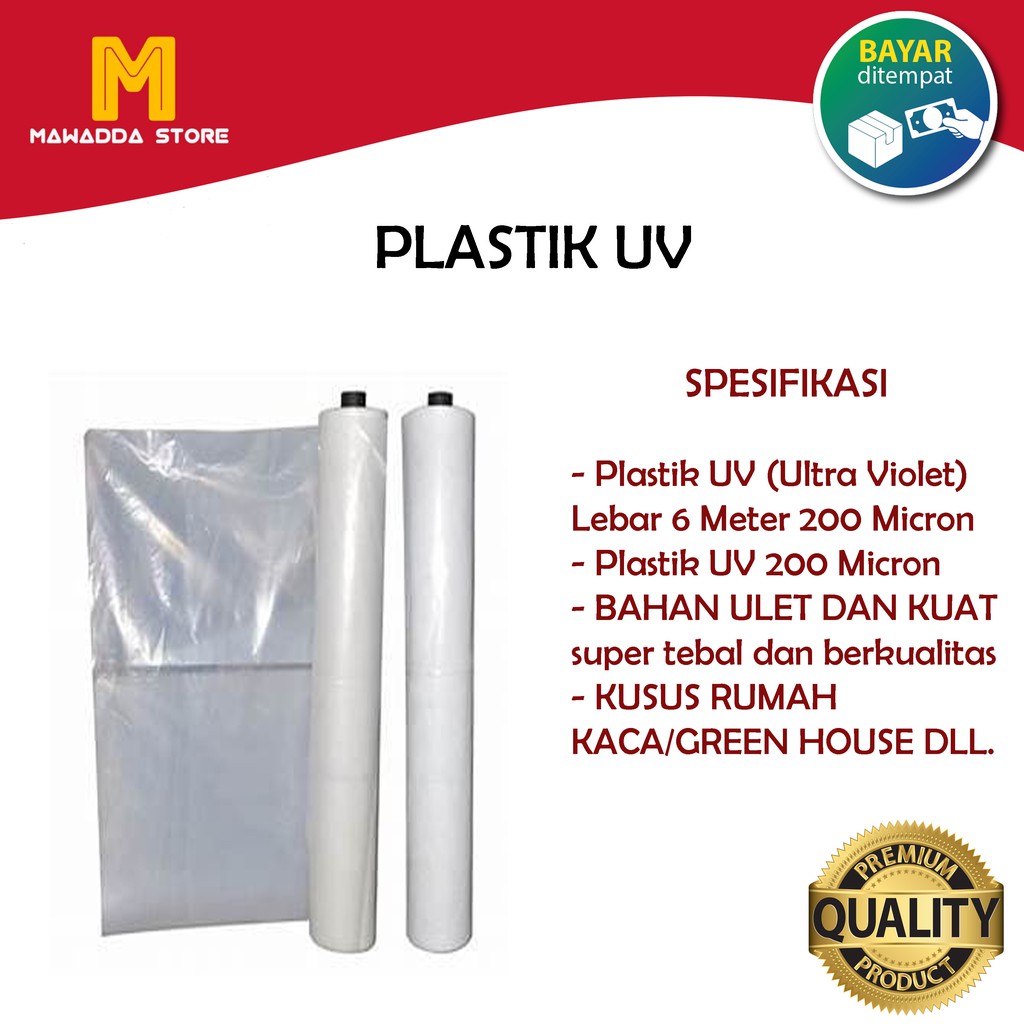 Plastik UV Lebar 6 Meter 200 Micron Panjang 10 Meter