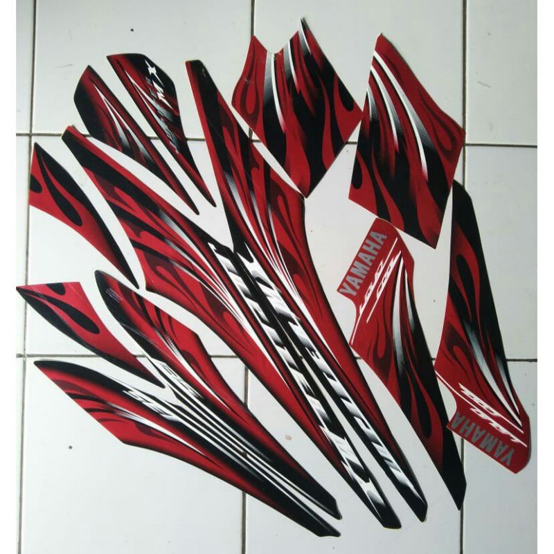 striping lis stiker standar ori yamaha Jupiter mx 135 lama old 2010 stiker ori Jupiter mx old merah 
