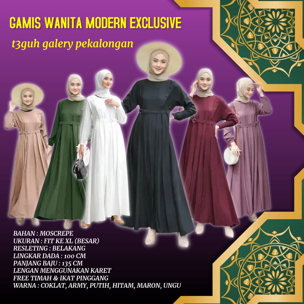 Baju Gamis Wanita Remaja Terbaru Kekinian LD 100 Untuk Lebaran 2022