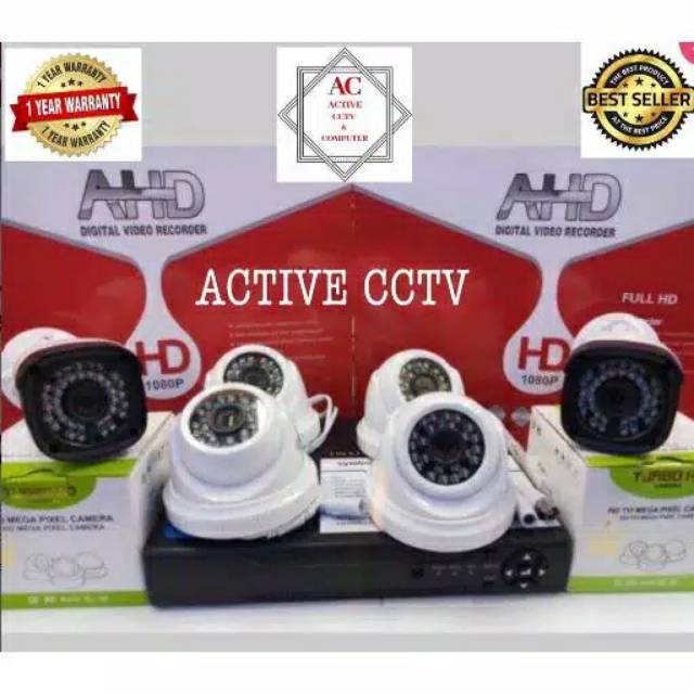 PAKET CCTV ONLINE 1080P 5MP 6 KAMERA CCTV DVR 8 CH 8 CHANNEL CAMERA 5 MP HDD HARDISK 500 GB