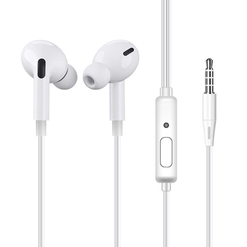 Earphone Kabel Dengan Mikrofon 3.5mm Isolasi Suara/Earphone Kabel Macaron Putih/Hitam U38 Earphone Kabel Untuk Android