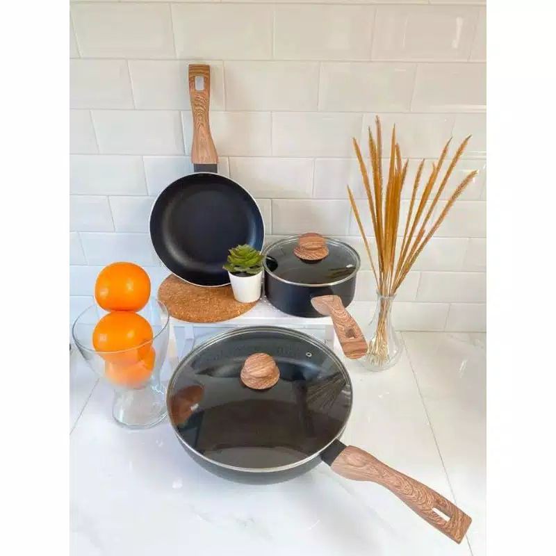 Swiden Black Luxury Pan 5 Cookware Set