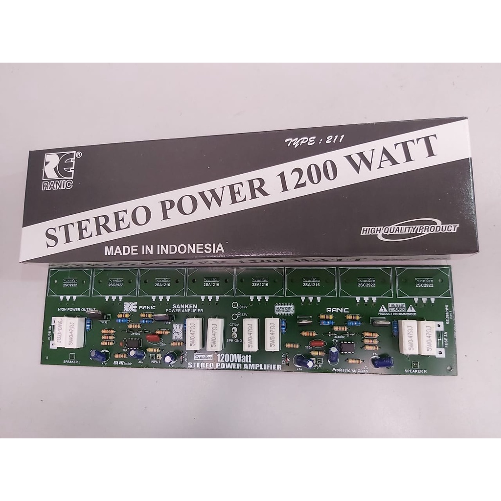 kit power amplifier driver stereo 1200 watt typ 211