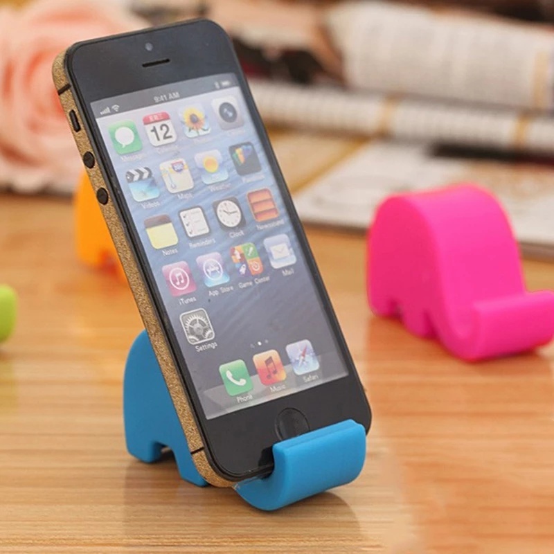 Stand Holder Ponsel Universal Multifungsi Bentuk Kartun Gajah Mini Portabel Untuk iPhone Android