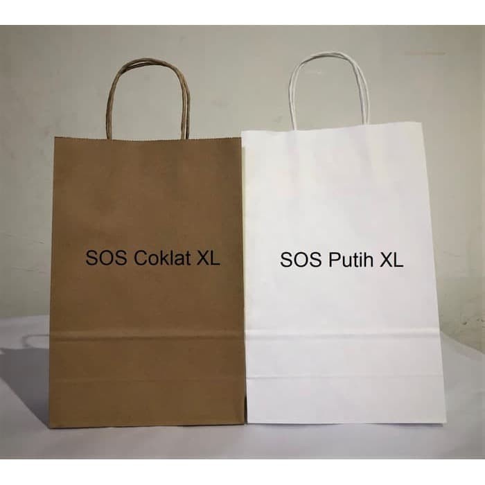 

NEW Paperbag SOS XL 20x9x29cm Coklat + Tali
