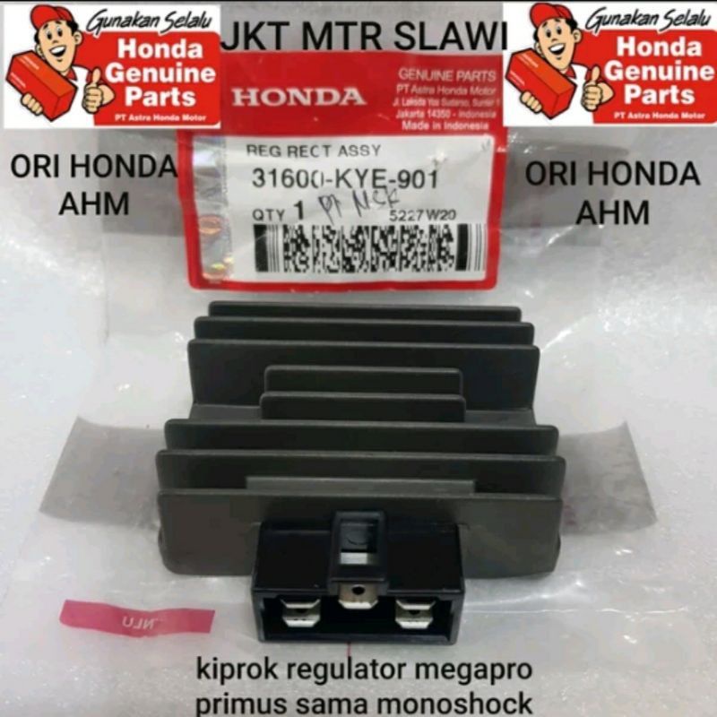 31600-KYE-901 kiprok regulator megapro primus megapro monoshock, tiger ori honda ahm asli honda