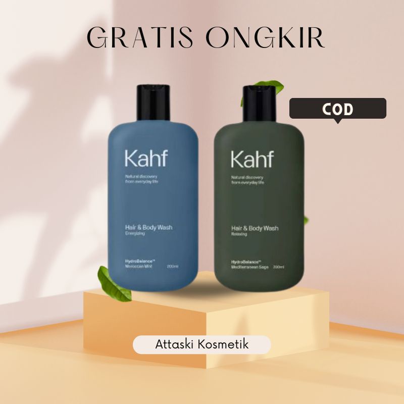 Kahf Relaxing Hair & Body Wash Energizing & Body Wash Sabun Mandi Cair Shampo Pria Cowok Murah Wangi