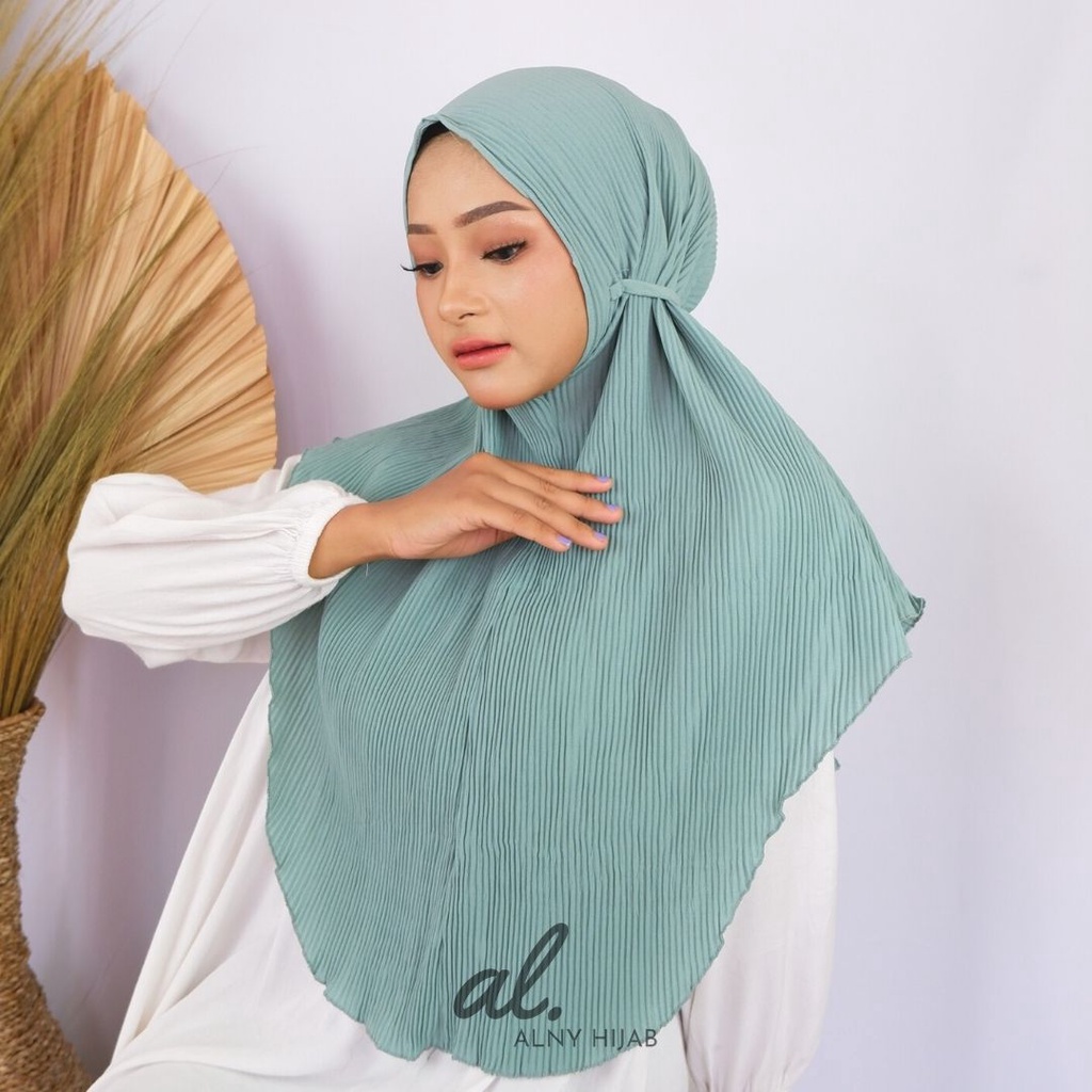 Alny Hijab - Hijab Instan Bergo Maryam Tali Full Plisket/Bergo Plisket Full/Bergo Maryam Tali Plisket