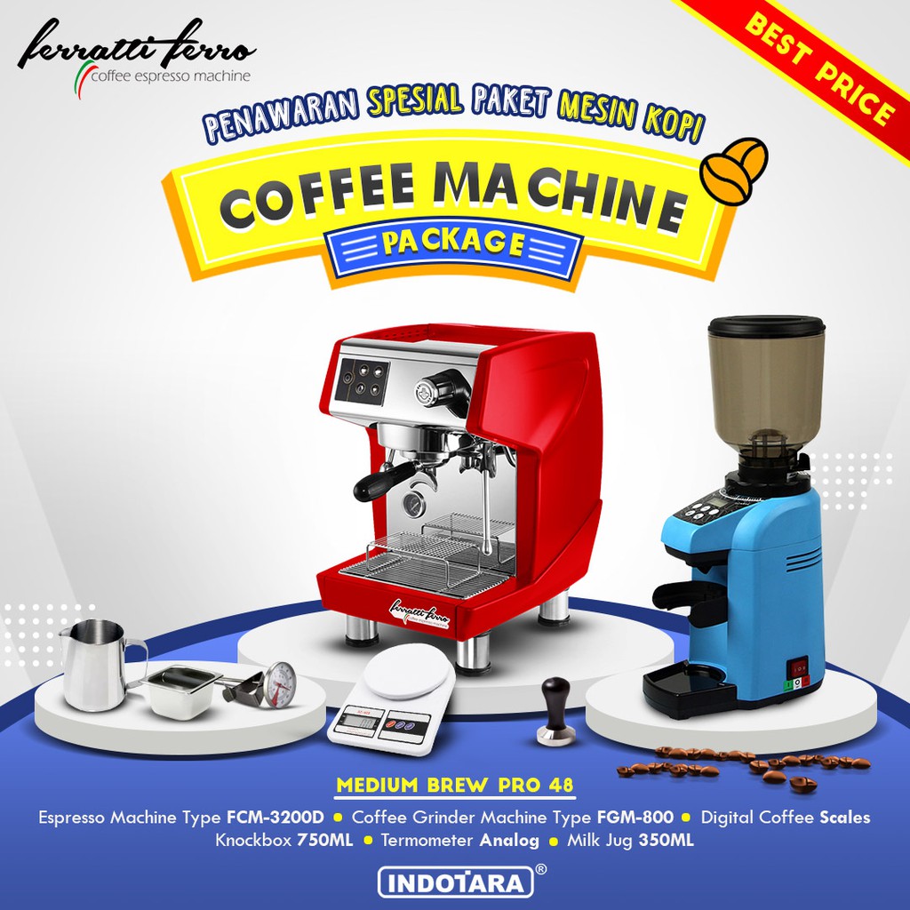 Paket mesin kopi Espresso Medium Brew Pro 46 - 47 - 48