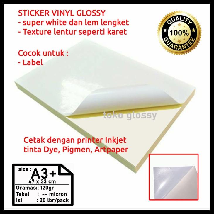 

Sticker Vinyl Glossy Uk. A3+ (Pvc Vinil)