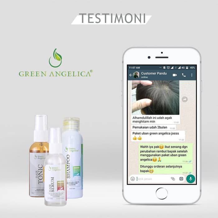 PAKET UBAN UBAN PENGHITAM RAMBUT GREEN ANGELICA TANPA SEMIR