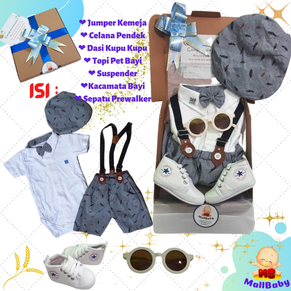 Hampers Bayi laki laki Boy Newborn Paket Baby Gift Parcel Bayi Cowok Murah Tuxedo Set