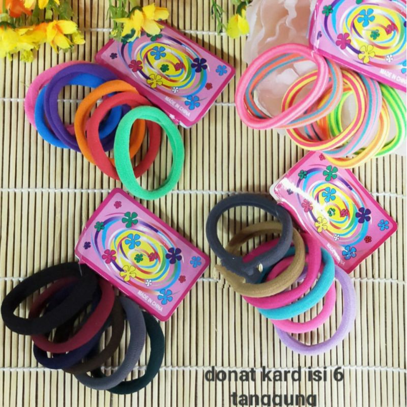 IKAT RAMBUT ELASTIS WOLL BESAR KEMASAN KARD ISI 6 JUAL PER CARD ISI 6 PCS