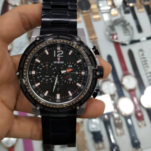Jam tangan pria expedition 6716 black original