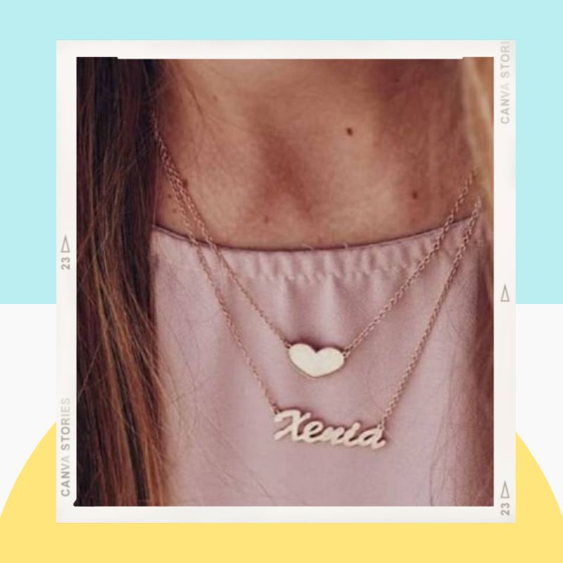 Kalung Nama Kombinasi Love Unik