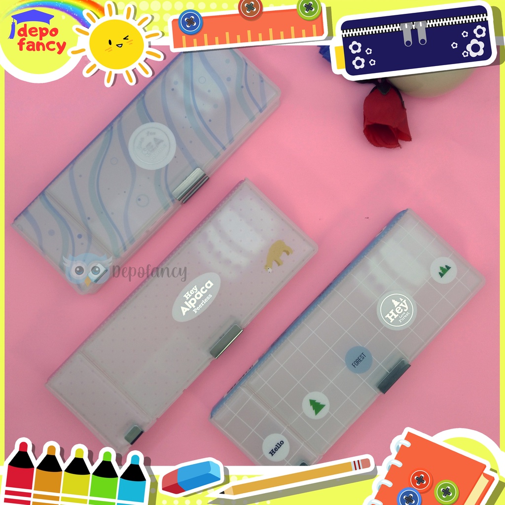 

KOTAK PENSIL MAGNET 2 PINTU BOLAK BALIK TRANSPARAN B35189 / TEMPAT PENSIL / TEPAK PENSOL / BOX PENSIL / BOKS PENSIL CANTIK MENARIK UNIK MURAH MERIAH