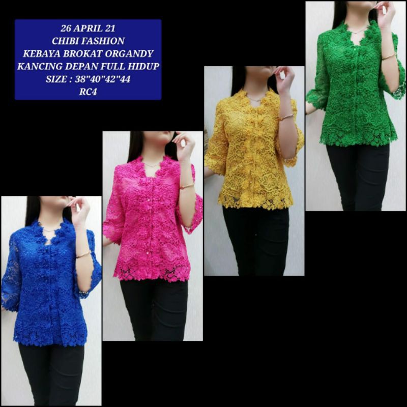 CHIBI FASHION Blouse Kebaya Full Brokat Organdy Premium