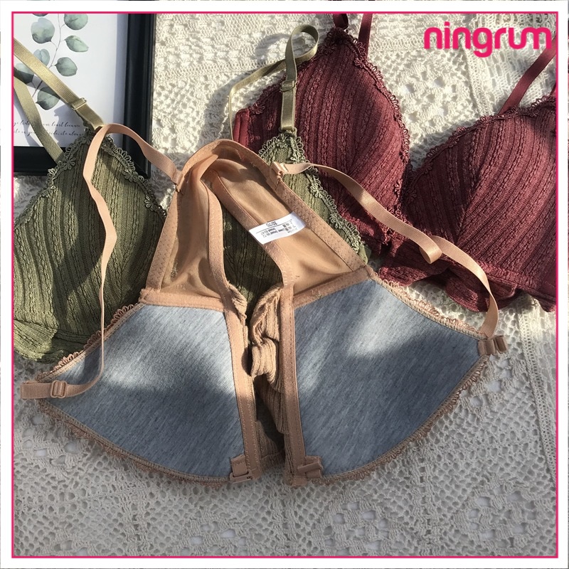 Ningrum Pakaian Dalam Bra Wanita BH Wanita BH Push up pengait depan push up bra lace import - 2024