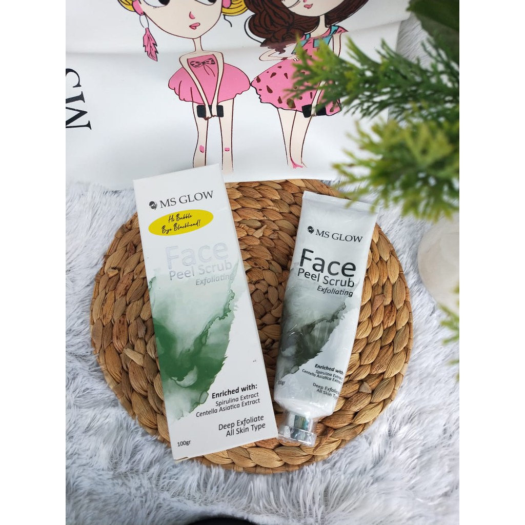 (BISA COD) MS GLOW FACE PEEL SCRUB PENGHILANG KOMEDO HITAM/PUTIH