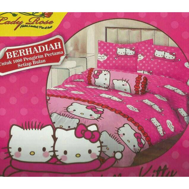 Sprei Lady Rose 120X200 Hello Kitty Pink
