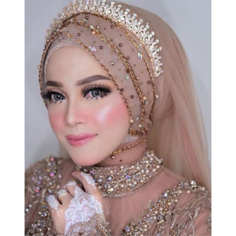 slayer pengantin /veil pengantin /hijab pengantin /veil mutiara /veil dymon original