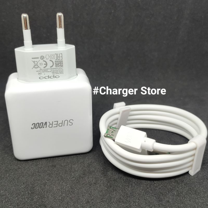 (ORIGINAL) Charger Oppo 4A R17 R15 Flash Charging Micro USB Support SUPER VOOC