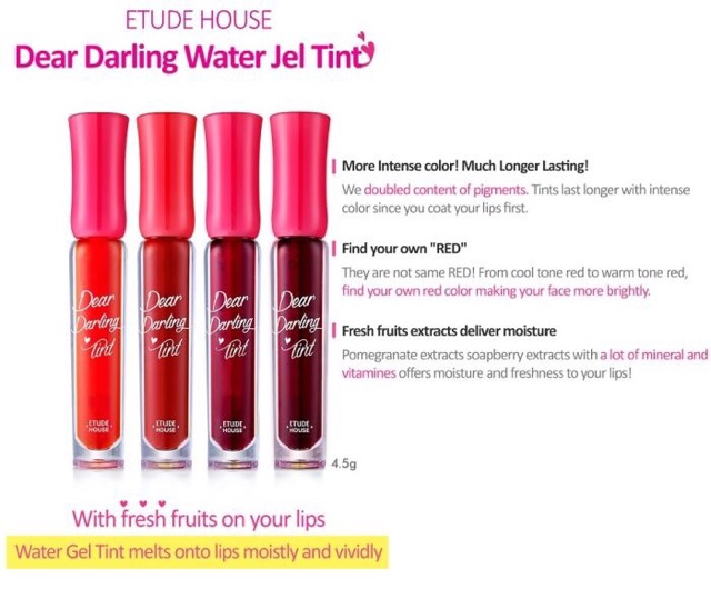 New Etude House Dear Darling Water Gel Tint Jel Upgrade Original