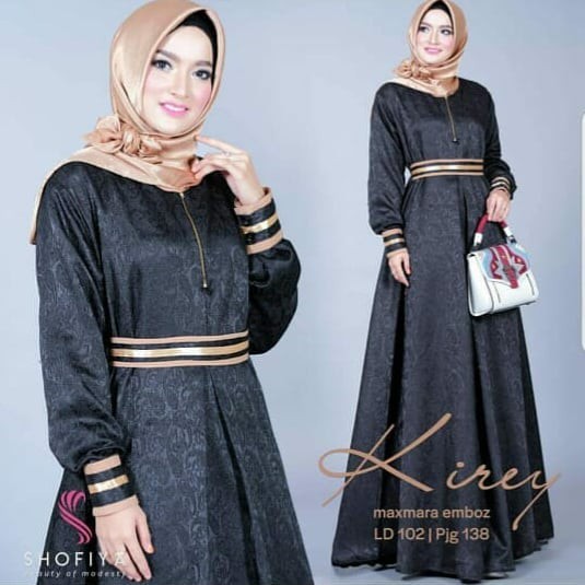 KIREI GBB13 LD 100 PJ 135  Set Syari Hitam Polos Balotelli Setelan Haji Umrah Umroh Gamis Syari
