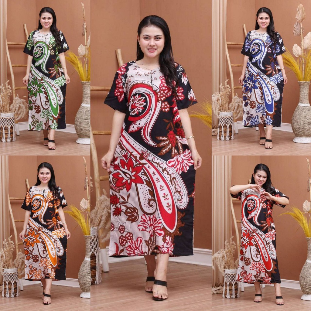 Daster Batik Prass - Motif Abstrak - Leher Kancing - Busui - Bumil - Centini Hitput-4