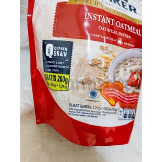 Jual Quaker Oat Instant Oatmeal Merah 1000gram + 200gram Promo ( 1.2kg