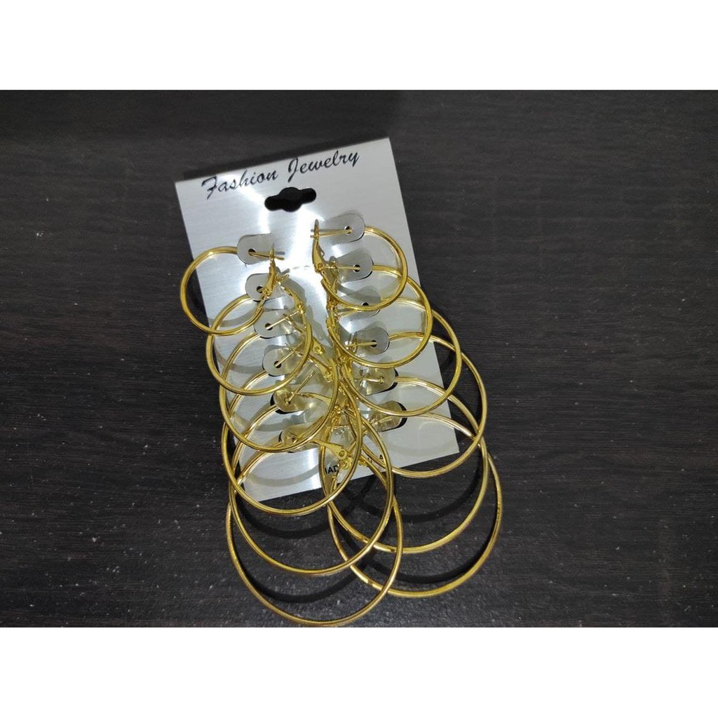 ★ODS★ FA04 Anting 6 Set Ring Fashion Wanita Korea Aksesoris Murah