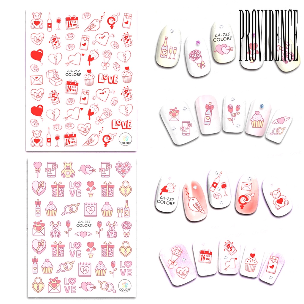 Stiker Kuku Tahan Air Motif Hari Valentine