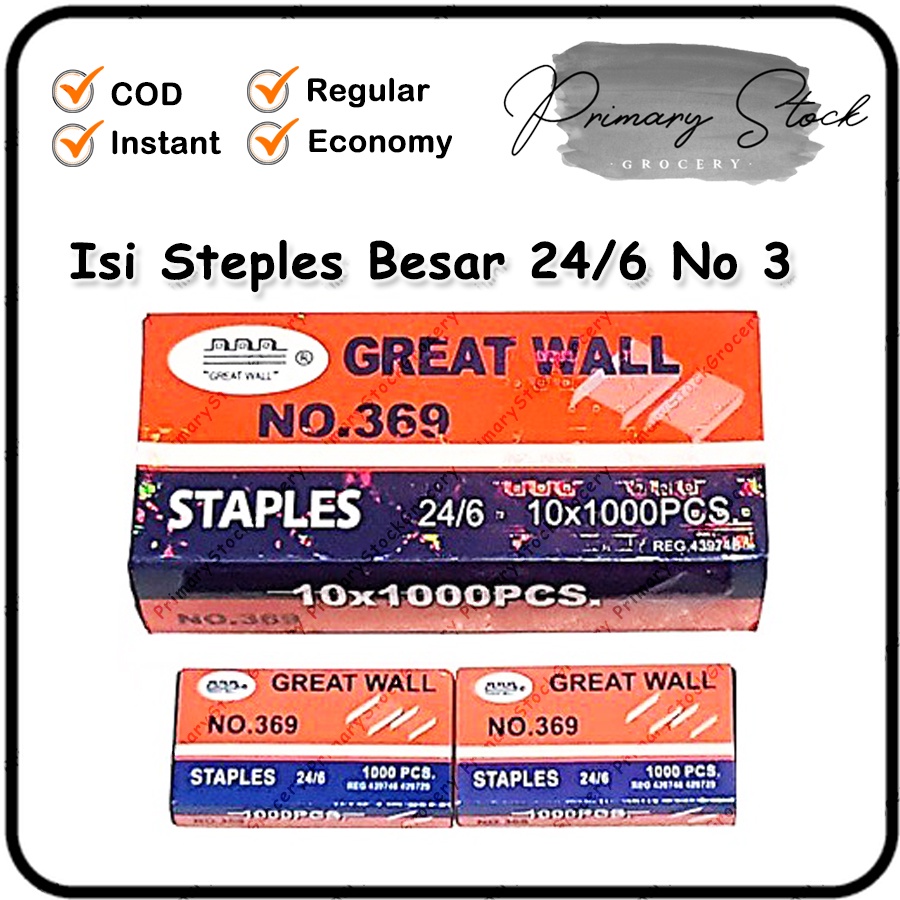 

Isi Staples No 3 Besar Stapler Refill Jepretan Kertas Hekter Great Wall 24 6