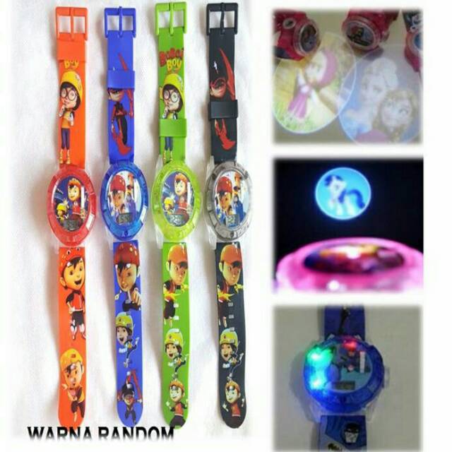 JAM TANGAN LASER  MUSIK DIGITAL ANAK LAMPU 6 GAMBAR