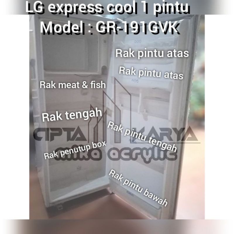 rak kulkas LG express cool 1 pintu Model GR-191RL
