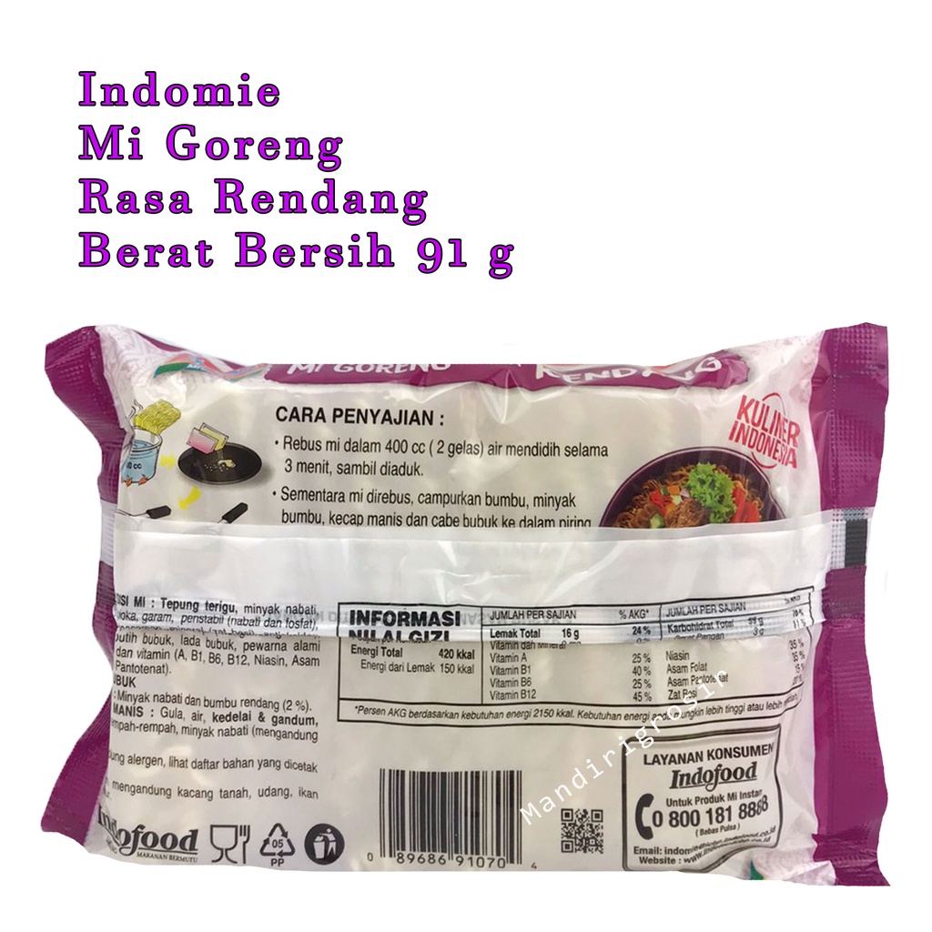 mie instan * Indomie * rendang