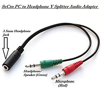 Splitter Jack Audio 3.5mm Female ke Dual 3.5mm Male HiFi (Mic+Hear)