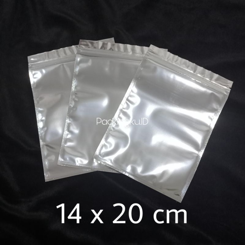

[10pc] 14 x 20cm Plastik Klip Ziplock Metalized Silver Aluminium Foil Kemasan sachet