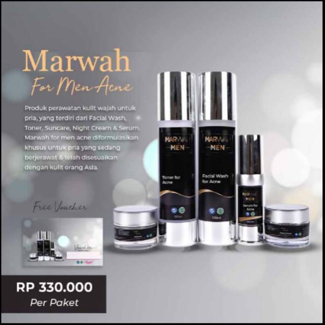 [COD] MARWAH SKIN CARE FOR MEN ACNE UNTUK MENCERAHKAN DAN MENGHILANGKAN JERAWAT  (ORIGINAL 100%)
