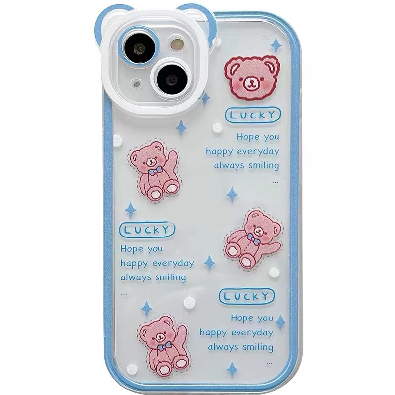 Soft Case Transparan Motif Beruang Untuk IPhone 13pro / mini 12promax / SE2 2020 / 11pro MAX / 6S / 7 / 8plus / XR