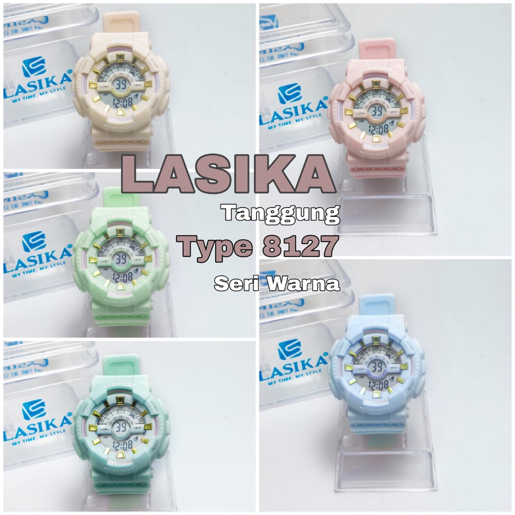 UNISEX Jam Tangan Digital Lasika Type 8127 Anti Air Gratis Box Jam Tangan