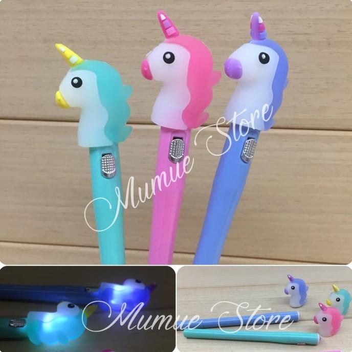

Pulpen gel Lampu /gel pen LED / Ink gel pen (UNICORN) 36PCS