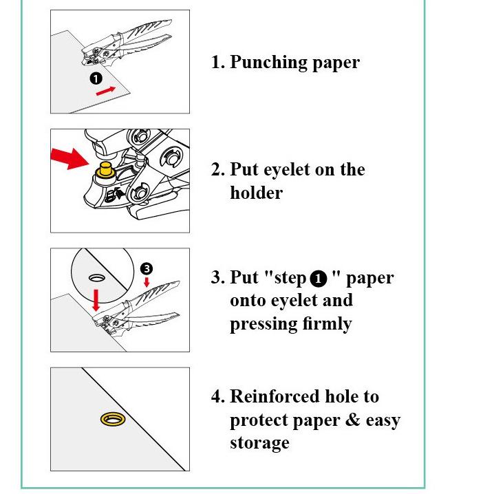 

FREE ONGKIR!Pembolong Kertas 1 Lubang/eyelet Punch/ Alat Pembolong MIKA/KARTON Kw Trio 9718|KD1