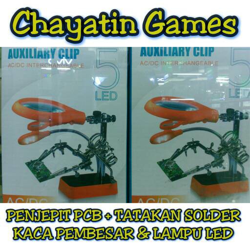 LAMPU SERVICE LED KACA PEMBESAR PCB HOLDER &amp; KEDUDUKAN SOLDER 4 IN 1