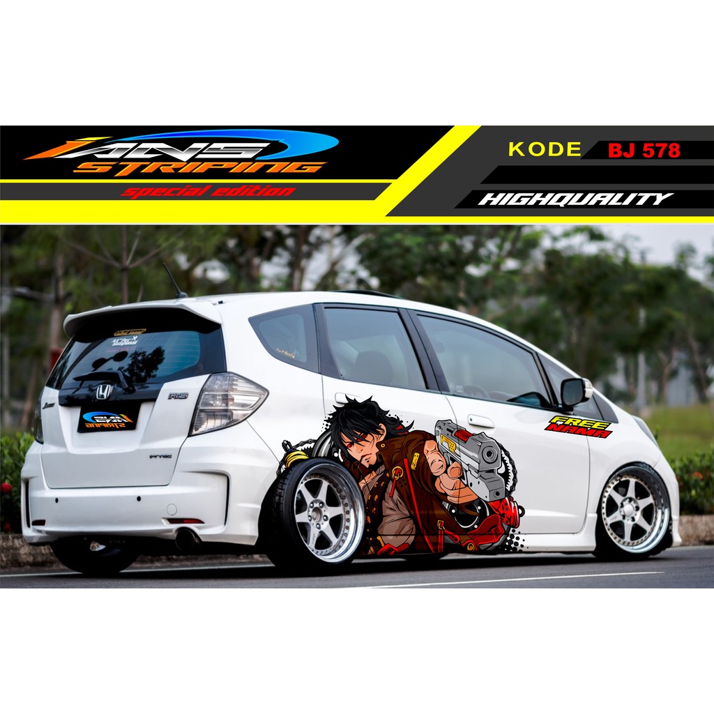 TERMURAH VARIASI MOBIL JAZZ / STIKER DECAL MOBIL BRIO AVANZA YARIS DATSUN / STIKER MOBIL / STIKER MOBIL ANIME / HONDA